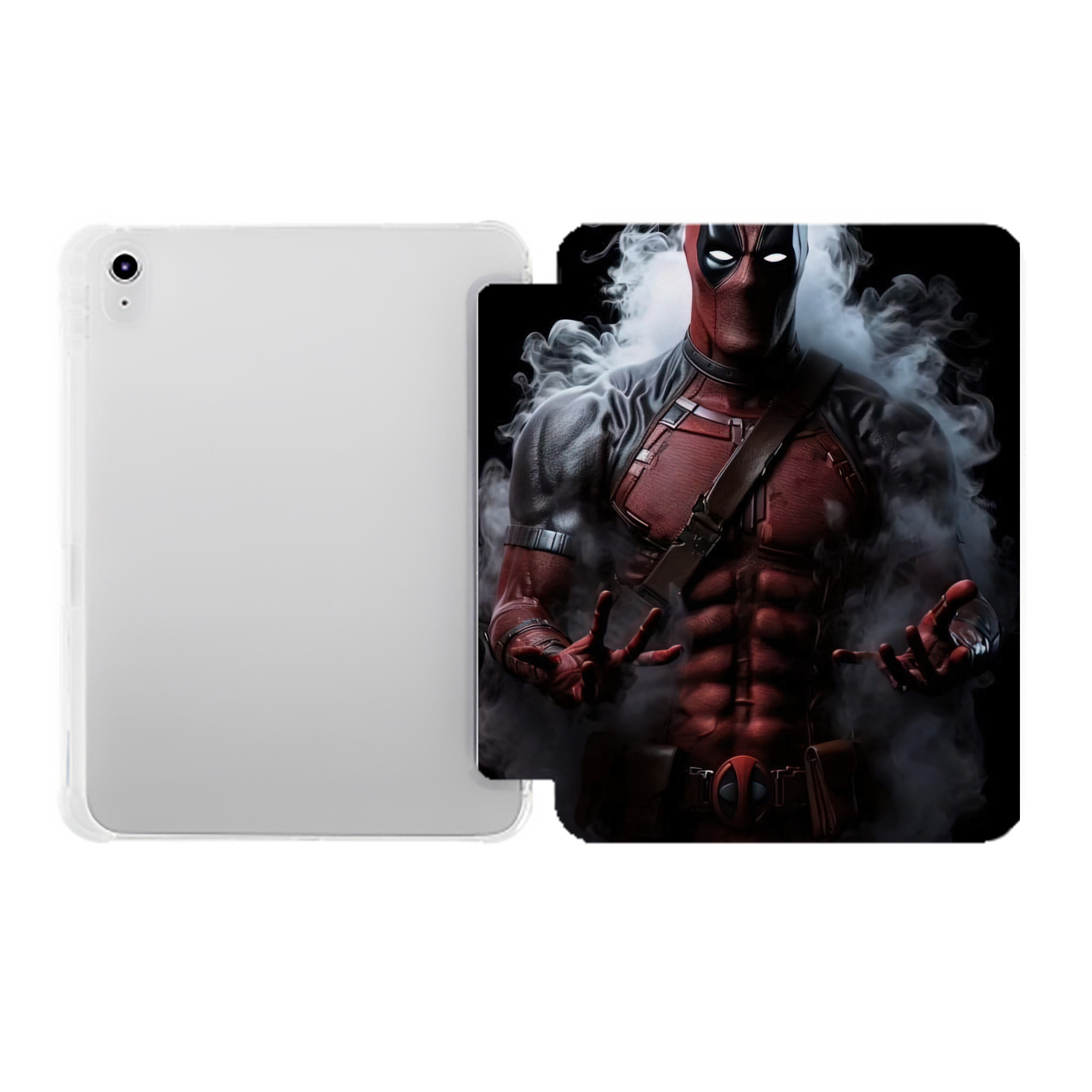 （画像用） Deadpool デッドプール IPad ケース ペン収納付き 三つ折りスタンド PUレザー×シリコン 対応機種9.5/10.5/10.9インチ